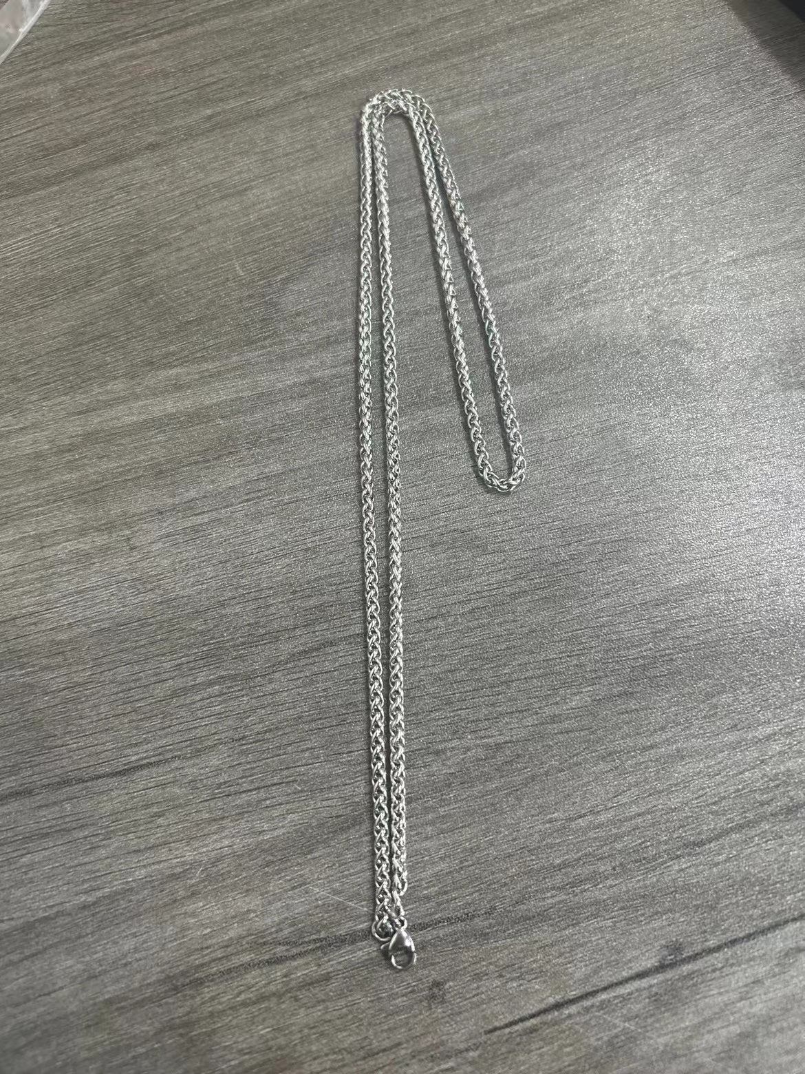 100 pcs Titanium steel dog tag pendant European and American explosive mirror tag necklace