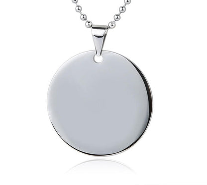 100 Pcs Stainless Steel Round Pendant Blank Round Brand Titanium Steel Brand Dog Brand Metal Pendant Vacuum Plating Gold Medal