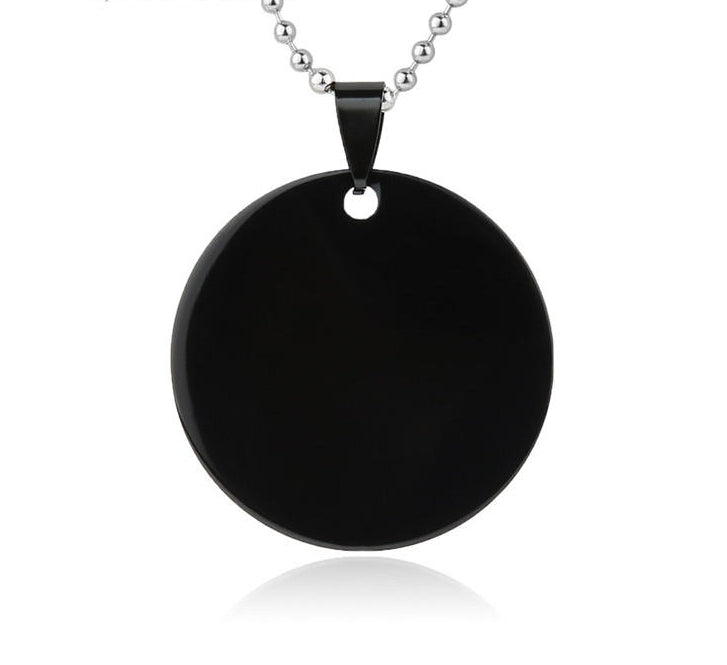 100 Pcs Stainless Steel Round Pendant Blank Round Brand Titanium Steel Brand Dog Brand Metal Pendant Vacuum Plating Gold Medal