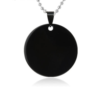 100 Pcs Stainless Steel Round Pendant Blank Round Brand Titanium Steel Brand Dog Brand Metal Pendant Vacuum Plating Gold Medal