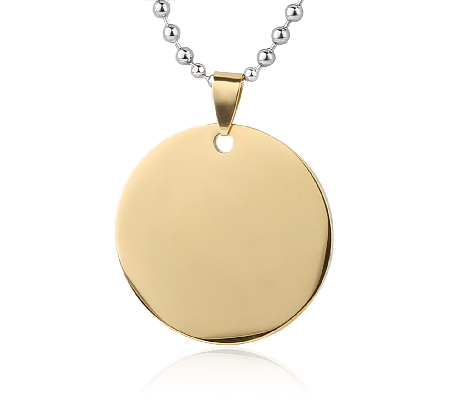 100 Pcs Stainless Steel Round Pendant Blank Round Brand Titanium Steel Brand Dog Brand Metal Pendant Vacuum Plating Gold Medal