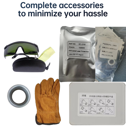 Laser Welder Handheld Fiber Welding Machine  1500W 4 in 1  Water Cooling Cutting Weld Seam Cleaning with Auto Wire Feeder Cable Length 10m for Metal Stainless Steel Aluminum Copper