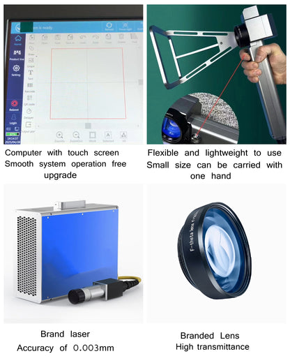 Portable Metal 20W 30W 50W Laser Marking Machine Manufacturers Handheld Fiber Laser Marking Machine Price