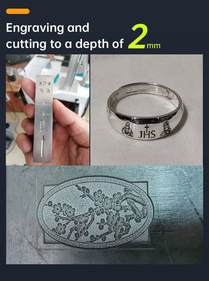 Fiber Laser Engraver 20W/30W/50W/100W, Dual Red Dot Locator Laser Marking Machine for Jewelry,Sliver,Gold,Tumblers, 4.3”X4.3”/5.9”X5.9”/11.8”X11.8” Scan Area with 100,000 Hour Lifespan EzCad Included