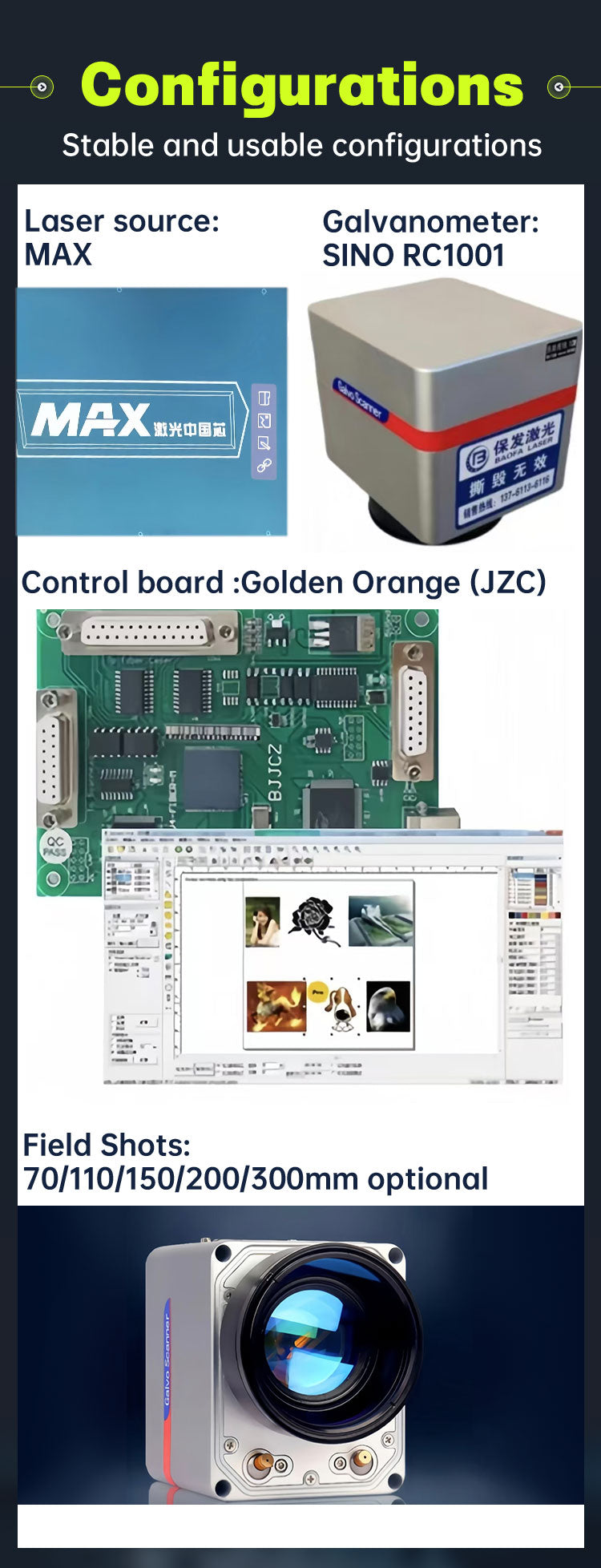 Fiber Laser Engraver 20W/30W/50W/100W, Dual Red Dot Locator Laser Marking Machine for Jewelry,Sliver,Gold,Tumblers, 4.3”X4.3”/5.9”X5.9”/11.8”X11.8” Scan Area with 100,000 Hour Lifespan EzCad Included
