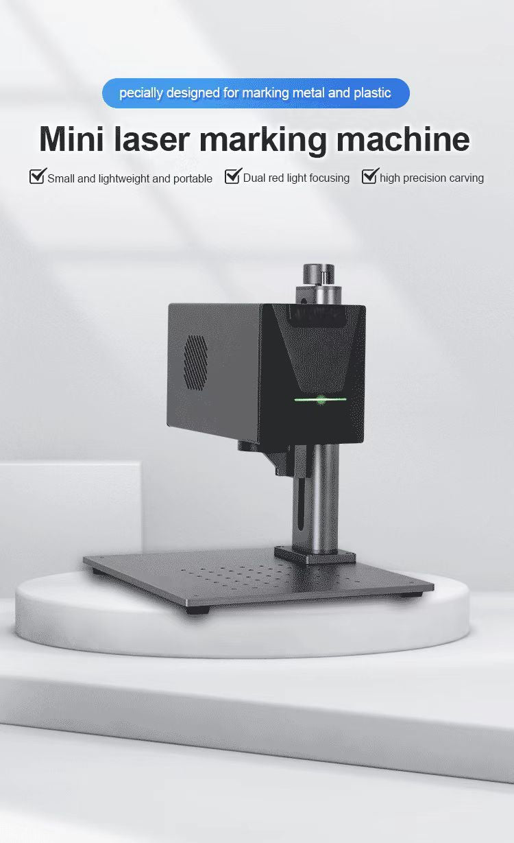 Máquina de marcado láser de fibra Hualong de 8,5 kg, 4K, HD, color para metal, plástico, cuero, madera pintada, grabado láser, soldador láser