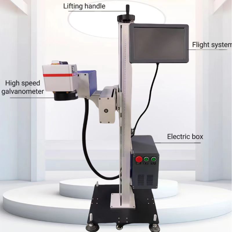 5w 355nm flying laser marking machine for factory assembly line packaging date and batch marking plastic box marking
