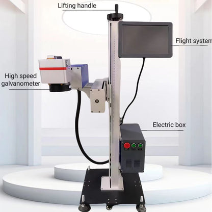 5w 355nm flying laser marking machine for factory assembly line packaging date and batch marking plastic box marking
