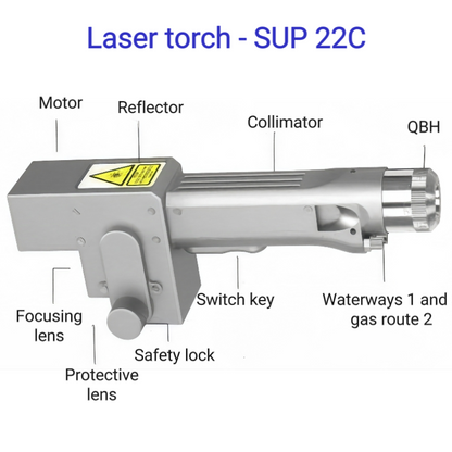 Laser Rust Remover 1500W  Continuous Hand-held Laser Cleaning Machine for Metals with Rust Paint Oil Dirt Stains 300x300mm scan range
