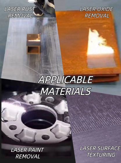 Laser Rust Remover 1500W  Continuous Hand-held Laser Cleaning Machine for Metals with Rust Paint Oil Dirt Stains 300x300mm scan range