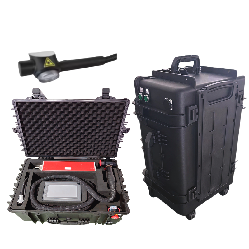 Laser Rust Remover Suitcase 200W Pulse  Laser Cleaner Portable Fiber Cleaning Machine  for Metal Rust, Stains,Plating and Oil Remove