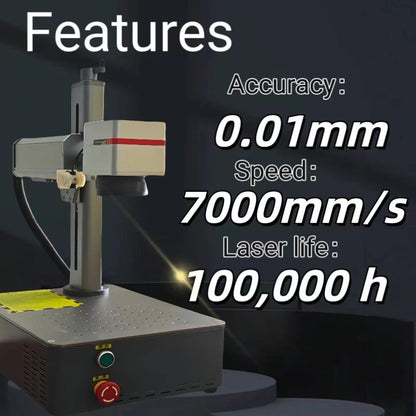 Fiber Laser Engraver 20W/30W/50W/100W, Dual Red Dot Locator Laser Marking Machine for Jewelry,Sliver,Gold,Tumblers, 4.3”X4.3”/5.9”X5.9”/11.8”X11.8” Scan Area with 100,000 Hour Lifespan EzCad Included