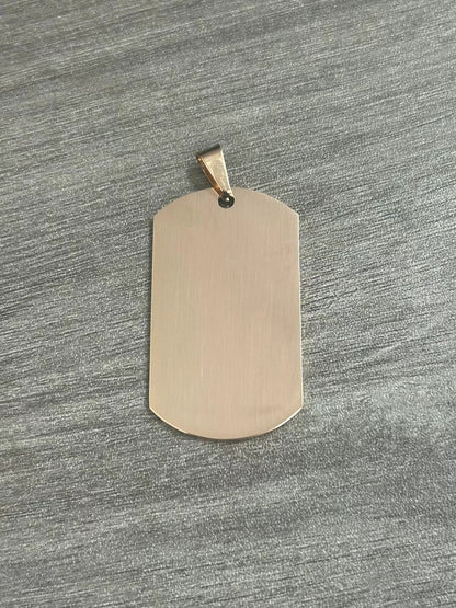 100 pcs Titanium steel dog tag pendant European and American explosive mirror  tag necklace