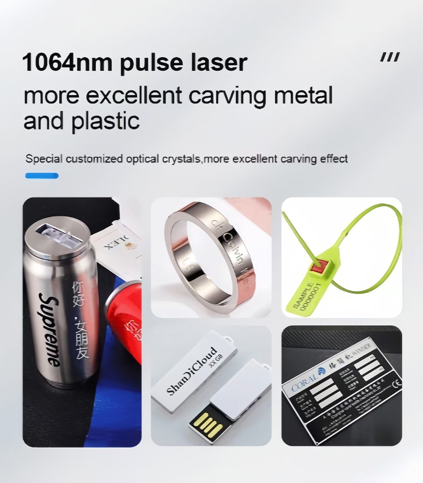 Máquina de marcado láser de fibra Hualong de 8,5 kg, 4K, HD, color para metal, plástico, cuero, madera pintada, grabado láser, soldador láser