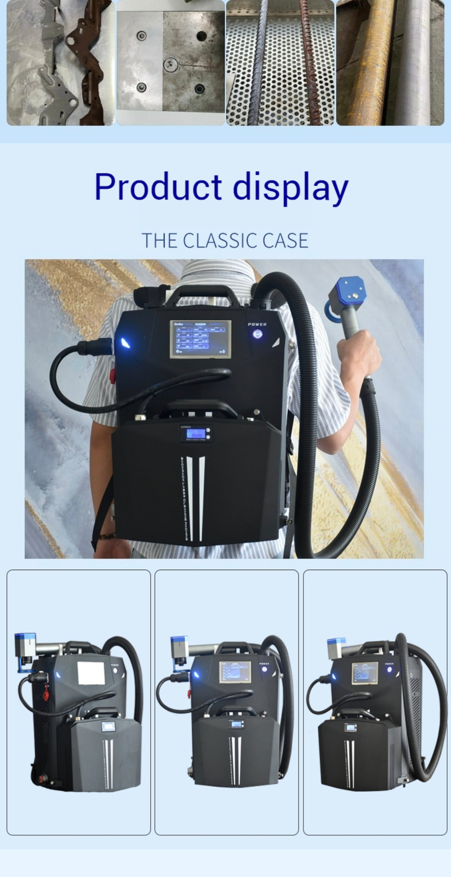 Pulse industries laser cleaner Battery included cleaning equipment metal wood paint rust removal laser cleaning machines