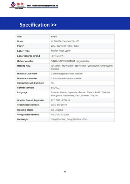 JPT MOPA M7 Desktop Laser Marking Machines Fiber Laser 20W/30W/60W/100W Machinery Industry Equipment Laser Engraving Machines