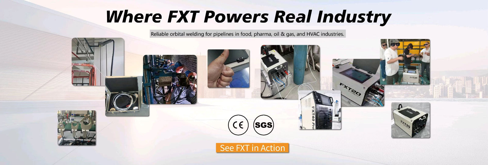 FYID precision orbital welding power source and heads operating in an industrial cleanroom environment.