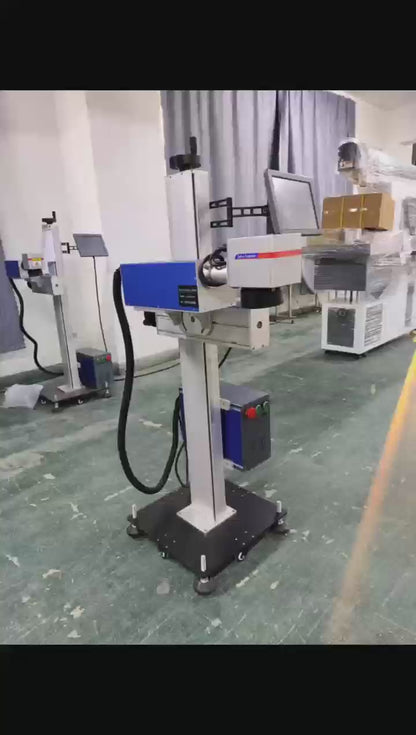 5w 355nm flying laser marking machine for factory assembly line packaging date and batch marking plastic box marking